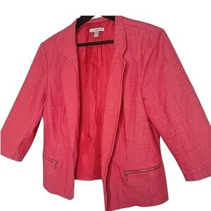 Roz & Ali Size 1X- Open-Front Textured Blazer